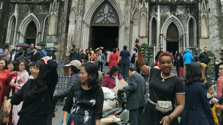 visiting Saint Joseph cathedral Hanoi 